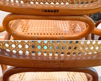Two vintage Thonet bent wood rocking chairs, both in excellent condition 