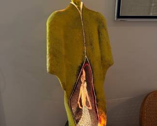 Incredible Kjell Engman for Kosta Boda ‘Catwalk’ figure with original lit stand.  This piece is in excellent condition with no chip or cracks.
