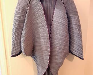 Ca. 1980’s Ellen Hauptli sculptural pleated cocoon jacket with top, skirt, and collar