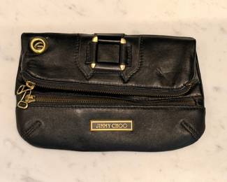 Vintage Jimmy Choo foldover leather clutch