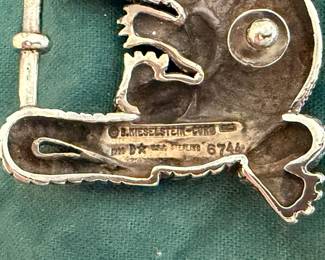 Vintage Kieselstein-Cord sterling silver Alligator Grand belt buckle and American alligator belt