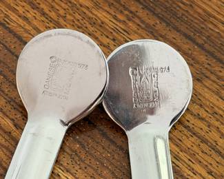 Vintage Dinese Milano Enzo Mari - 1973 polished stainless steel salad servers