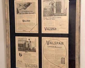 Set of 4 Valspar historical advertisements