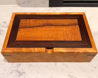 Artist made wood jewelry box