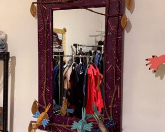 Craig Carey whimsical bird mirror