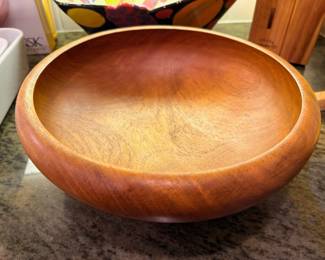Vintage Haitian teak wood bowl