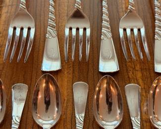 Antique Gorham “Colonial” sterling flatware set, monogrammed ‘D’