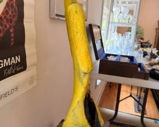Incredible Kjell Engman for Kosta Boda ‘Catwalk’ figure with original lit stand.  This piece is in excellent condition with no chip or cracks.