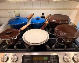 Nice selection of vintage Copco cast iron enamel cookware, Michael Lax Design