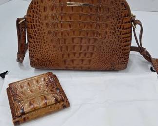 Brahmin Crocodile-Embossed Leather Bag