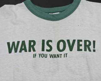 John & Yoko Hanes T-Shirt with Green Trim