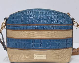 Brahmin Blue and Tan Crossbody Bag