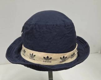 Adidas Navy Bucket Hat With Trefoil Band