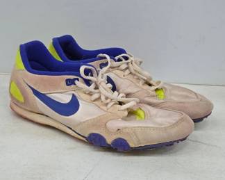 Nike Track Spikes with Blue and Yellow Accents