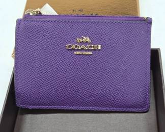 Coach Purple Leather Card Case