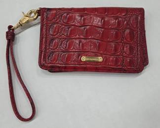 Brahmin Red Croc Embossed Leather Wristlet