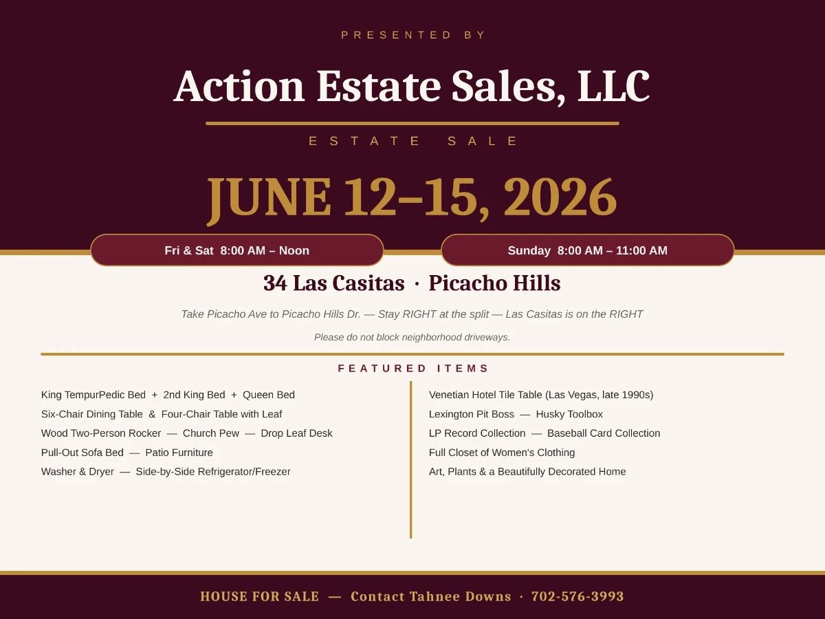 Action Estate Sale Flyer Main