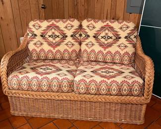 Wicker by Henry Link Lexington Rattan Loveseat 55"x32"x34"