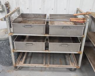 Shop cart with bins
