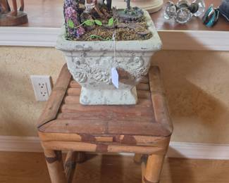 Fairy garden and bamboo table