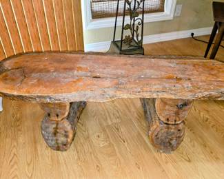 Primitive log coffee table