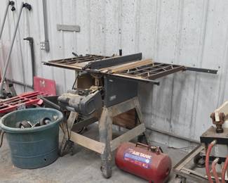 Table saw, air tank