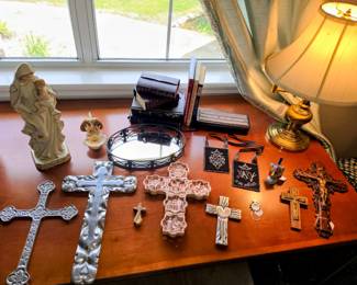 Religious crosses and figures