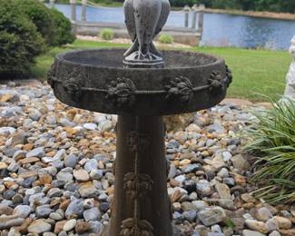 Concrete bird bath