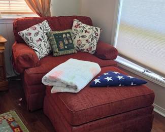 Chair and 1/2 with ottoman