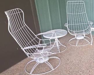 MCM patio chair and table set (Sold as a set with two chairs and one table) 2 sets available