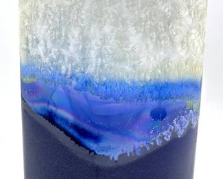 Portmerion Julain Teed Reaction Glaze Vase & Cobalt Blue Art Glass Vase Lot #: 4