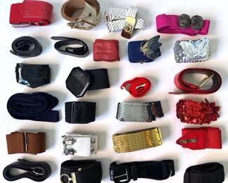 25 Vintage Women's Belts, Mostly Fom 1980s Lot #: 91