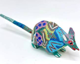 6 Mexican Alebrije Folk Art Hand Carved & Painted Wood Animal Figurines Lot #: 58
