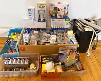 Light Bulbs, Batteries, Fuses, Power Cords & More Lot #: 157