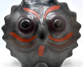 Vintage Mexican Oaxaco Ceramic Owl Figurine Sculpture Lot #: 60