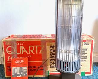 Vintage 1980s Presto Quartz Heater In Original Box, Appears Unused Lot #: 163