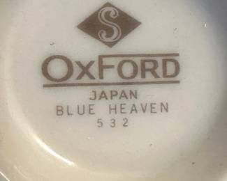 Oxford Blue Haven Japanese Dish Set With Platter, Gravy Boat, Sugar Bowl & Creamer (11 Or 12 Of Each) Lot #: 20