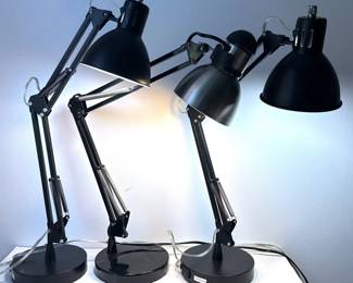 3 Architect Swing Arm Desk Lamps, 2 Matching By Intertek With Built In USB Port Lot #: 88