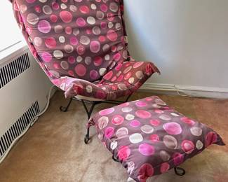Chicago Textile Company CTC Puff Chair With Matching Ottoman, Slip Covers Removable For Cleaning Lot #: 15