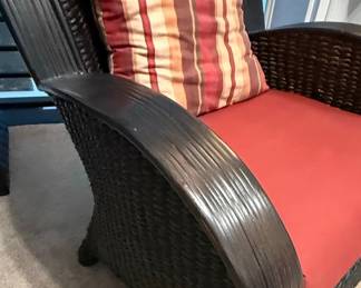 Wicker Armchairs with Side Table