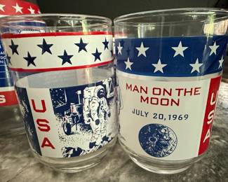Apollo 12 Commemorative Glass Pitcher and Tumbler Set