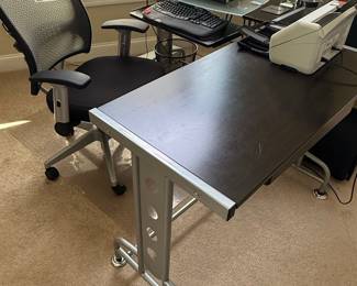 Modern Metal and Wood Executive Desk