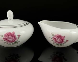 Imperial Rose Fine China Sugar Bowl & Creamer Set