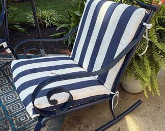 American Flag Metal Glider Bench & Rocker Set