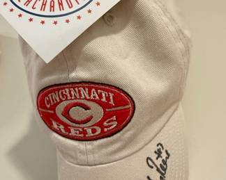 Cincinnati Reds Autographed Baseball Cap - Calvin "Pokey" Reese Jr.
