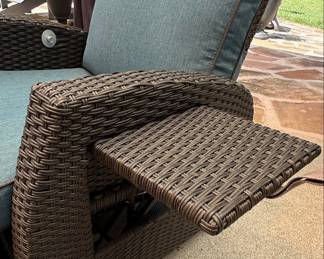 Grand Patio All-Weather Wicker Recliner with Side Tray
