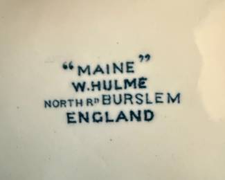 W. Hulme "Maine" Blue Willow Pattern China Set
