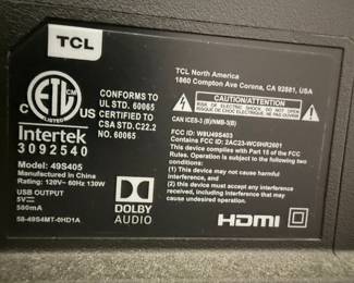 TCL 49S405 Roku TV