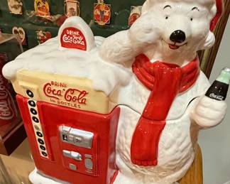 Coca-Cola Polar Bear Vending Machine Cookie Jar