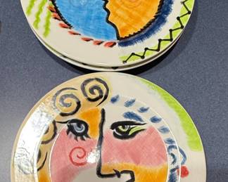 Ganz Bella Casa "Face" Decorative Plates and Salt & Pepper Shakers
